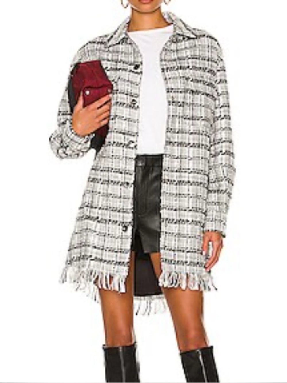 retrofete Paris Jacket in Black & White Tweed Small